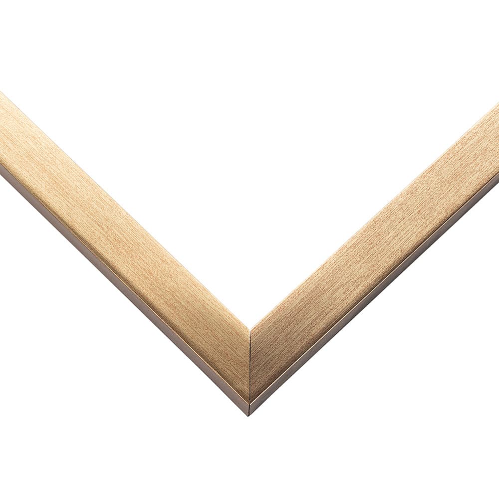 Bronz Picture Frame corner detail showing smooth contemporary profile with warm bronze metallic finish in clean 0.75 inch moulding
